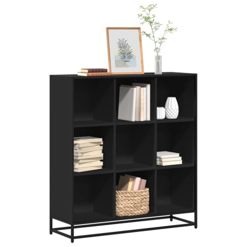 ZQQLVOO Bücherregal Schwarz Büroregal Dekoratives Regal für Schlafzimmer 97,5x33x107,5 cm Holzwerkstoff und Metall ZQQLVOO Bücherregal Schwarz Büroregal Dekoratives Regal für Schlafzimmer 97,5x33x107,5 cm Holzwerkstoff und Metall von ZQQLVOO