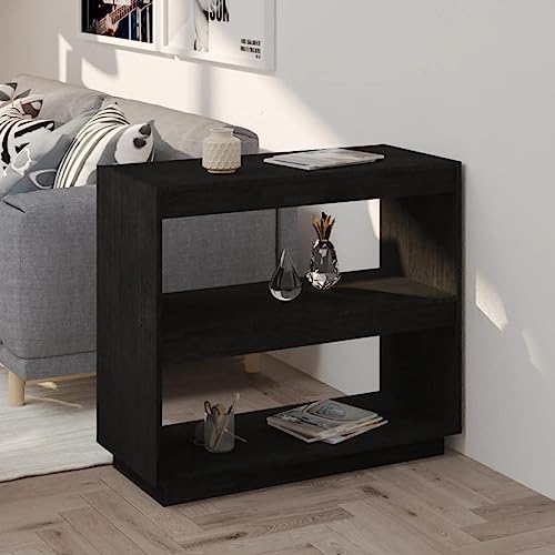 ZQQLVOO Bücherregal Schwarz Multifunktionales Bücherregal für Aufbewahrung 80x35x71 cm Massivholz Kiefer ZQQLVOO Bücherregal Schwarz Multifunktionales Bücherregal für Aufbewahrung 80x35x71 cm Massivholz Kiefer von ZQQLVOO