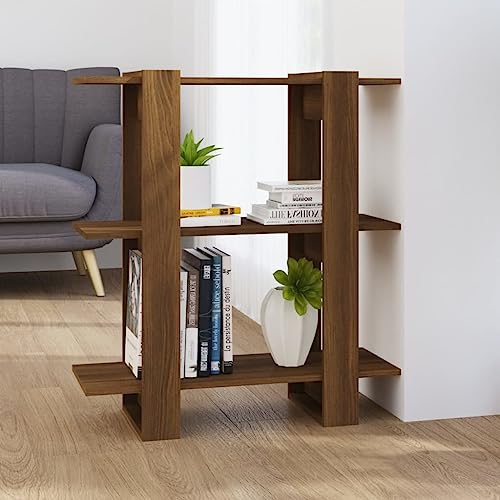 ZQQLVOO Bücherregale Bücherregal Standregal Lagerregal cd Regal Bücherregal/Raumteiler Braun Eichen-Optik 80x30x87 cm Geeignet für Diele, Schlafzimmer, Wohnzimmer von ZQQLVOO