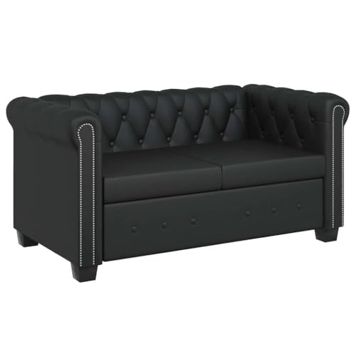 ZQQLVOO Chesterfield-Sofa 2-Sitzer Kunstleder Schwarz Klassisches Chesterfield-Sofa mit Knopfheftung und gepolsterter Sitzfläche für stilvolle Einrichtung. ZQQLVOO Chesterfield-Sofa 2-Sitzer Kunstleder Schwarz Klassisches Chesterfield-Sofa mit Knopfheftung und gepolsterter Sitzfläche für stilvolle Einrichtung. von ZQQLVOO