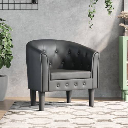 ZQQLVOO Clubsessel Grau Kunstleder cocktailsessel Lounge Sessel for Innenraum Schlafzimmer von ZQQLVOO