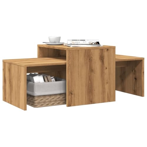 ZQQLVOO Couchtisch Artisan-Eiche Nesting-Tischset Eiche Stauraum Beistelltisch modern platzsparend 100x48x40 cm Holzwerkstoff ZQQLVOO Couchtisch Artisan-Eiche Nesting-Tischset Eiche Stauraum Beistelltisch modern platzsparend 100x48x40 cm Holzwerkstoff von ZQQLVOO