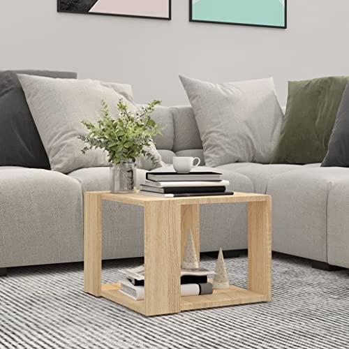 ZQQLVOO Couchtisch Beistelltisch Deko Wohnzimmer Wohnzimmertisch Couchtisch Sonoma-Eiche 40x40x30 cm Holzwerkstoff Geeignet für Wohnzimmer Schlafzimmer Büro von ZQQLVOO