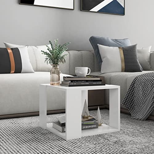 ZQQLVOO Couchtisch Beistelltisch Deko Wohnzimmer Wohnzimmertisch Couchtisch Weiß 40x40x30 cm Holzwerkstoff Geeignet für Wohnzimmer Schlafzimmer Büro von ZQQLVOO