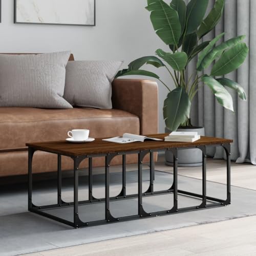 ZQQLVOO Couchtisch Braun Eichen-Optik Couchtische Coffee Table for Wohnzimmer Esszimmer 100x50x35,5 cm Holzwerkstoff von ZQQLVOO