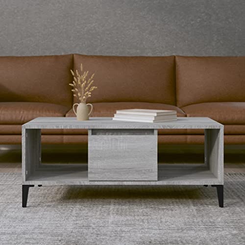 ZQQLVOO Couchtisch Grau Sonoma Couch Tisch Wohnzimmer möbel for Innenraum Esszimmer 90x50x36,5 cm Holzwerkstoff von ZQQLVOO
