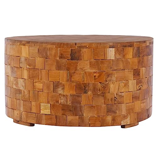 ZQQLVOO Couchtisch Holz Couchtisch aus Hartholz mit einzigartiger Maserung für Wohnzimmer 60x60x35 cm Teak Massivholz von ZQQLVOO