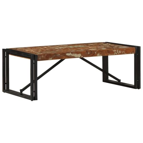 ZQQLVOO Couchtisch Mehrfarbig Coffee Table wohnzimmertisch for Wohnzimmer Innenraum 100x50x35 cm Altholz Massivholz von ZQQLVOO