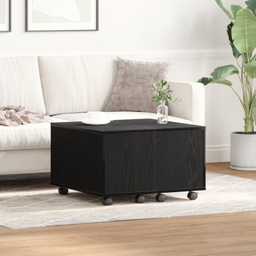 ZQQLVOO Couchtisch Schwarz Eiche Moderner Ecksofa Tisch mit Aufbewahrung und Rollen für Wohnzimmer 60x60x38 cm ZQQLVOO Couchtisch Schwarz Eiche Moderner Ecksofa Tisch mit Aufbewahrung und Rollen für Wohnzimmer 60x60x38 cm von ZQQLVOO