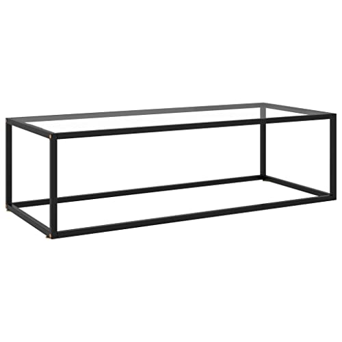 ZQQLVOO Couchtisch Schwarz mit Hartglas Moderner Couchtisch aus gehärtetem Glas und Stahl für Wohnzimmer 120x50x35 cm ZQQLVOO Couchtisch Schwarz mit Hartglas Moderner Couchtisch aus gehärtetem Glas und Stahl für Wohnzimmer 120x50x35 cm von ZQQLVOO