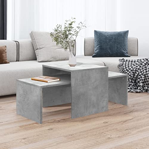 ZQQLVOO Couchtisch-Set Betongrau Nesting-Tischset Eiche Stauraum Beistelltisch modern platzsparend 100x48x40 cm Holzwerkstoff ZQQLVOO Couchtisch-Set Betongrau Nesting-Tischset Eiche Stauraum Beistelltisch modern platzsparend 100x48x40 cm Holzwerkstoff von ZQQLVOO