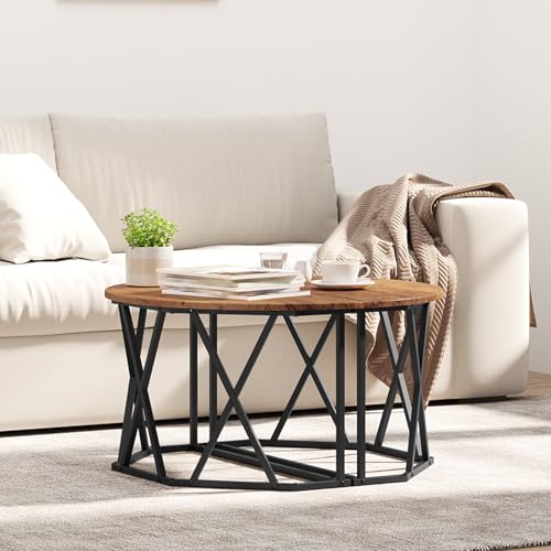 ZQQLVOO Couchtisch aus altem Holz Wohnzimmer möbel wohnzimmertisch for Esszimmer Wohnzimmer 80x80x42 cm aus Holzwerkstoff von ZQQLVOO