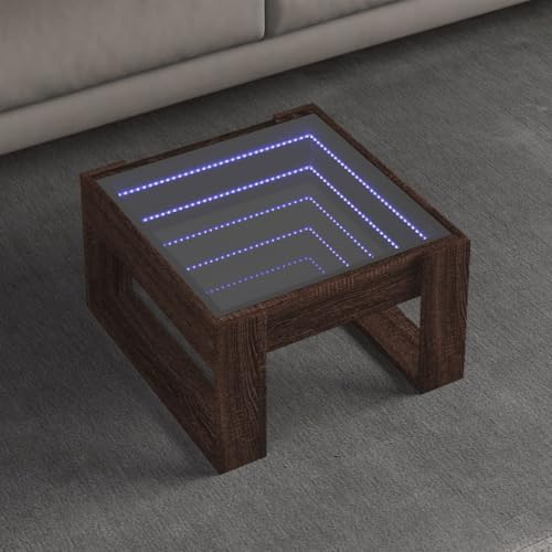 ZQQLVOO Couchtisch mit Infinity-LED Braun Eichen-Optik LED Infinity Spiegel Couchtisch mit RGB Beleuchtung und robuster Platte 50x53x30 cm ZQQLVOO Couchtisch mit Infinity-LED Braun Eichen-Optik LED Infinity Spiegel Couchtisch mit RGB Beleuchtung und robuster Platte 50x53x30 cm von ZQQLVOO
