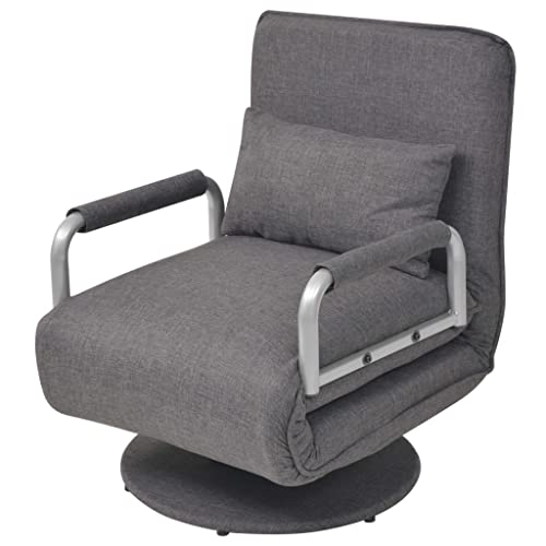 ZQQLVOO Drehsessel mit Schlaffunktion Dunkelgrau Stoff ohrensessel mit hocker Chair for Balkon Innenraum von ZQQLVOO