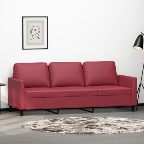 ZQQLVOO Dreisitzer Sofa aus Langlebigem Kunstleder mit Modernem Design, Bequemes 3-Sitzer Polstersofa für Wohnzimmer mit Robustem Metallgestell und Schmutzabweisender Oberfläche ZQQLVOO Dreisitzer Sofa aus Langlebigem Kunstleder mit Modernem Design, Bequemes 3-Sitzer Polstersofa für Wohnzimmer mit Robustem Metallgestell und Schmutzabweisender Oberfläche von ZQQLVOO