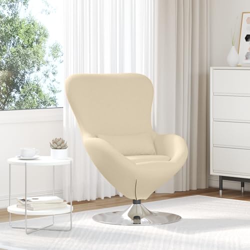 ZQQLVOO Ei-Stuhl Creme Stoff lesesessel ohrensessel mit hocker for Wohnzimmer Balkon von ZQQLVOO