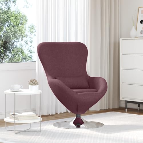 ZQQLVOO Ei-Stuhl Lila Stoff Lounge Sessel cocktailsessel for Balkon Wohnzimmer von ZQQLVOO