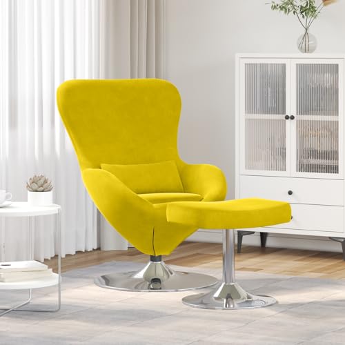 ZQQLVOO Ei-Stuhl mit Fußhocker Gelb Samt Chair fernsehsessel for Schlafzimmer Innenraum ZQQLVOO Ei-Stuhl mit Fußhocker Gelb Samt Chair fernsehsessel for Schlafzimmer Innenraum von ZQQLVOO