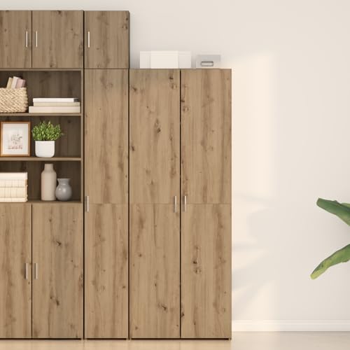 ZQQLVOO Eichenholz Highboard mit minimalistischem Design und großzügigem Stauraum für stilvolle Einrichtung von ZQQLVOO