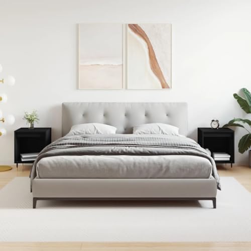 ZQQLVOO Eleganter Nachttisch mit Metallbeinen und Stauraum - Moderner Beistelltisch aus Holzwerkstoff für Schlafzimmer und Wohnzimmer von ZQQLVOO