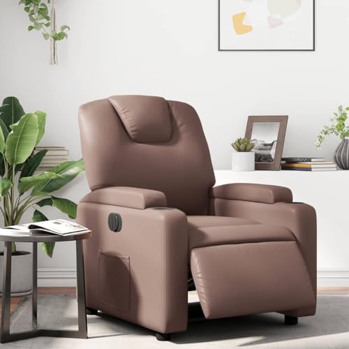 ZQQLVOO Elektrischer Relaxsessel Braun Kunstleder Chair ohrensessel mit hocker for Büro Schlafzimmer von ZQQLVOO