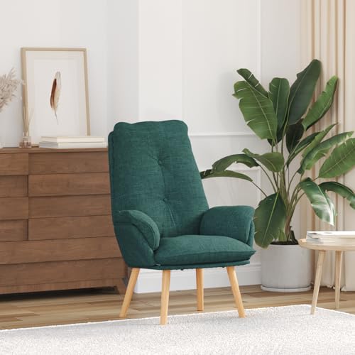 ZQQLVOO Entspannungsstuhl Dunkelgrün Stoff cocktailsessel Lounge Sessel for Innenraum Schlafzimmer von ZQQLVOO