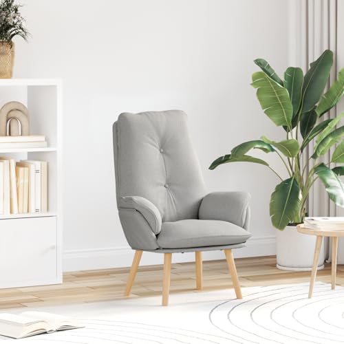 ZQQLVOO Entspannungsstuhl Wolken-Grau Stoff ohrensessel mit hocker cocktailsessel for Wohnzimmer Innenraum von ZQQLVOO