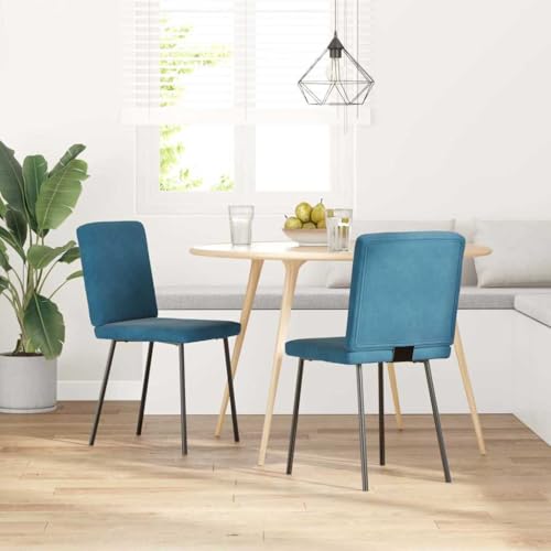 ZQQLVOO Esszimmerstühle 2 STK. Blau Samt Speisestühle Esszimmermöbel für Schlafzimmer ZQQLVOO Esszimmerstühle 2 STK. Blau Samt Speisestühle Esszimmermöbel für Schlafzimmer von ZQQLVOO