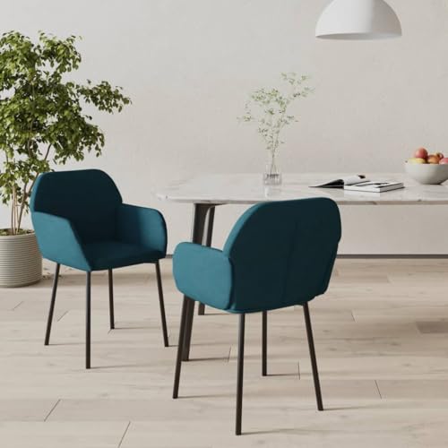 ZQQLVOO Esszimmerstühle 2 STK. Blau Samt Wohnzimmerstühle Speisestühle für Schlafzimmer ZQQLVOO Esszimmerstühle 2 STK. Blau Samt Wohnzimmerstühle Speisestühle für Schlafzimmer von ZQQLVOO