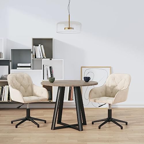 ZQQLVOO Esszimmerstühle 2 STK. Drehbar Creme Samt Wohnzimmerstühle Multifunktionaler Esszimmerstuhl für Esszimmerstuhl von ZQQLVOO