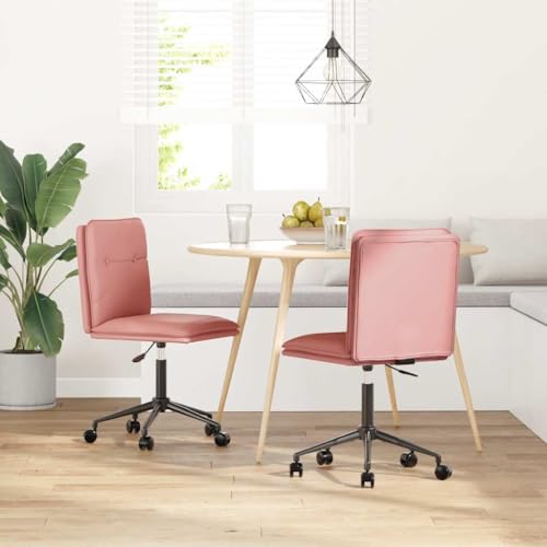 ZQQLVOO Esszimmerstühle 2 STK. Rosa Kunstleder Esszimmermöbel Wohnzimmerstühle für Esszimmerstuhl von ZQQLVOO