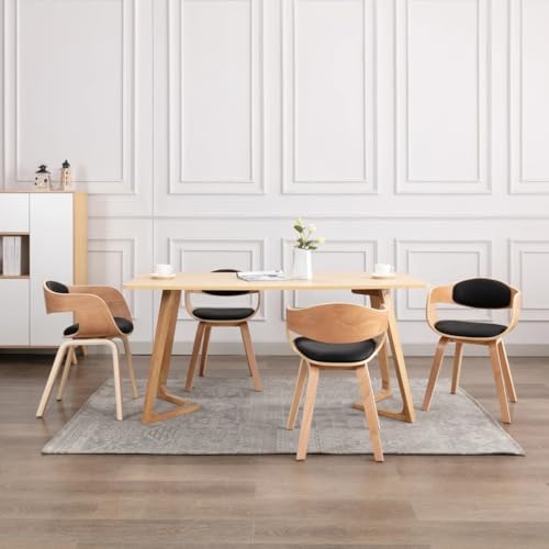 ZQQLVOO Esszimmerstühle 4 STK. Bugholz und Kunstleder Küchenstühle Bequeme Stühle für Schlafzimmer von ZQQLVOO