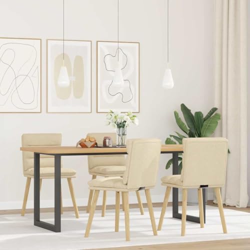 ZQQLVOO Esszimmerstühle 4 STK. Creme Stoff Küchenstühle Sitzgelegenheiten für Schlafzimmer von ZQQLVOO