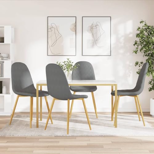 ZQQLVOO Esszimmerstühle 4 STK. Hellgrau Samt Sitzgelegenheiten Bequeme Stühle für Büro ZQQLVOO Esszimmerstühle 4 STK. Hellgrau Samt Sitzgelegenheiten Bequeme Stühle für Büro von ZQQLVOO