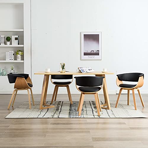 ZQQLVOO Esszimmerstühle 4 STK. Schwarz Bugholz und Kunstleder Multifunktionaler Esszimmerstuhl Stühle Esszimmer für Schlafzimmer ZQQLVOO Esszimmerstühle 4 STK. Schwarz Bugholz und Kunstleder Multifunktionaler Esszimmerstuhl Stühle Esszimmer für Schlafzimmer von ZQQLVOO