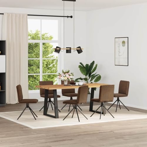 ZQQLVOO Esszimmerstühle 6 STK. Braun Wildleder-Optik Multifunktionaler Esszimmerstuhl Wohnzimmerstühle für Esszimmerstuhl von ZQQLVOO