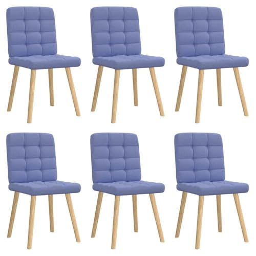 ZQQLVOO Esszimmerstühle 6 STK. Jeansblau Stoff Wohnzimmerstühle Küchenstühle für Wohnzimmer von ZQQLVOO