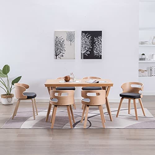 ZQQLVOO Esszimmerstühle 6 STK. Schwarz Bugholz und Kunstleder Esszimmermöbel Sitzgelegenheiten für Büro ZQQLVOO Esszimmerstühle 6 STK. Schwarz Bugholz und Kunstleder Esszimmermöbel Sitzgelegenheiten für Büro von ZQQLVOO