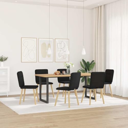 ZQQLVOO Esszimmerstühle 6 STK. Schwarz Stoff Küchenstühle Stühle Esszimmer für Büro ZQQLVOO Esszimmerstühle 6 STK. Schwarz Stoff Küchenstühle Stühle Esszimmer für Büro von ZQQLVOO