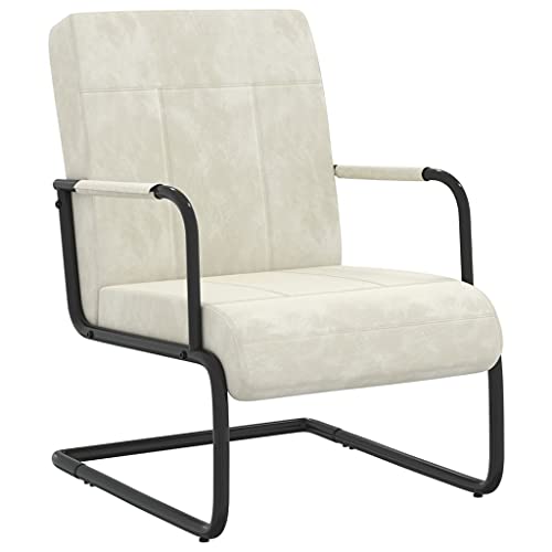 ZQQLVOO Freischwinger Cremeweiß Samt Chair ohrensessel mit hocker for Wohnzimmer Schlafzimmer von ZQQLVOO