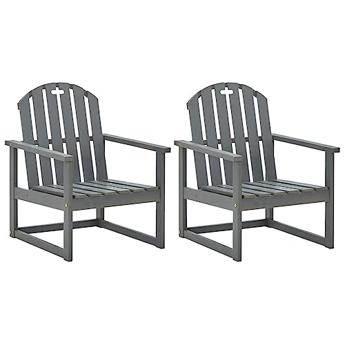 ZQQLVOO Garten-Armlehnstühle 2 STK. Grau Massivholz Akazie Gartenmöbelstühle Balkonmöbel for Outdoor Garden ZQQLVOO Garten-Armlehnstühle 2 STK. Grau Massivholz Akazie Gartenmöbelstühle Balkonmöbel for Outdoor Garden von ZQQLVOO