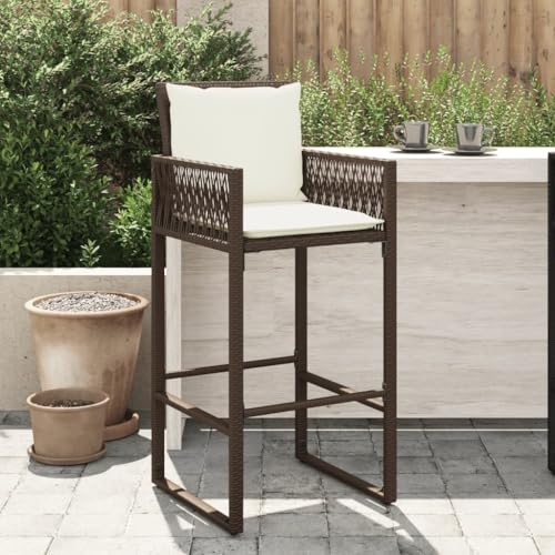 ZQQLVOO Garten-Barhocker mit Kissen 2 STK. Braun Poly Rattan Sitzmöbel für den Garten Gartenmöbel for Outdoor Patio ZQQLVOO Garten-Barhocker mit Kissen 2 STK. Braun Poly Rattan Sitzmöbel für den Garten Gartenmöbel for Outdoor Patio von ZQQLVOO