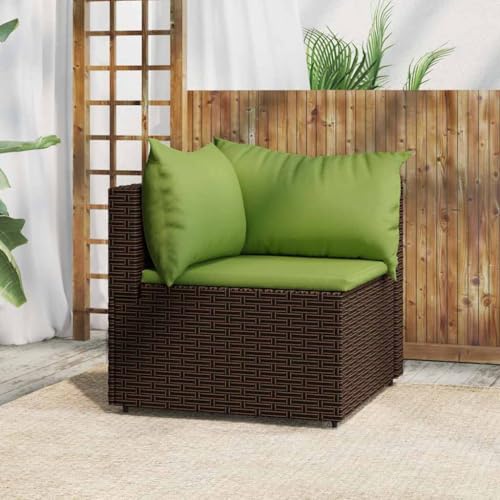 ZQQLVOO Garten-Ecksofa mit Kissen Braun Poly Rattan “区分 for 室内 von ZQQLVOO