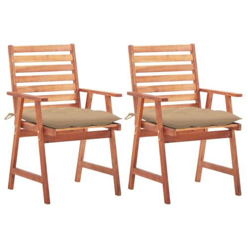 ZQQLVOO Garten-Essstühle 2 STK. mit Kissen Massivholz Akazie Sitzgelegenheiten für den Garten Sitzmöglichkeiten im Freien for Outdoor Deck ZQQLVOO Garten-Essstühle 2 STK. mit Kissen Massivholz Akazie Sitzgelegenheiten für den Garten Sitzmöglichkeiten im Freien for Outdoor Deck von ZQQLVOO