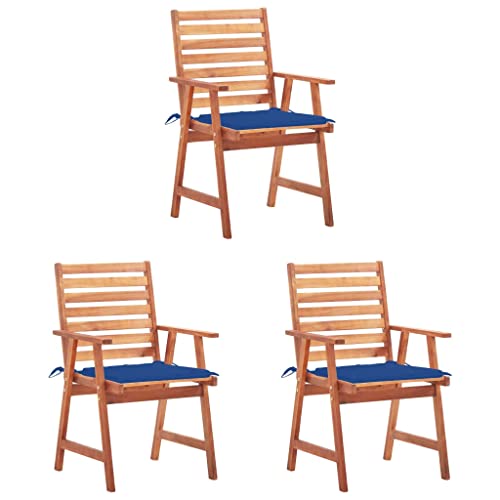 ZQQLVOO Garten-Essstühle 3 STK. mit Kissen Massivholz Akazie Sitzgelegenheiten für den Garten Gartenmöbel for Patio Garden ZQQLVOO Garten-Essstühle 3 STK. mit Kissen Massivholz Akazie Sitzgelegenheiten für den Garten Gartenmöbel for Patio Garden von ZQQLVOO
