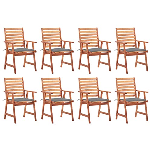 ZQQLVOO Garten-Essstühle 8 STK. mit Kissen Massivholz Akazie Sitzmöglichkeiten im Freien Gartenbestuhlung for Balcony Lawn ZQQLVOO Garten-Essstühle 8 STK. mit Kissen Massivholz Akazie Sitzmöglichkeiten im Freien Gartenbestuhlung for Balcony Lawn von ZQQLVOO