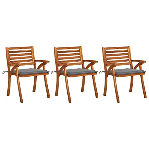 ZQQLVOO Garten-Essstühle mit Kissen 3 STK. Massivholz Akazie Balkonstühle Terrassenmöbel for Outdoor Deck ZQQLVOO Garten-Essstühle mit Kissen 3 STK. Massivholz Akazie Balkonstühle Terrassenmöbel for Outdoor Deck von ZQQLVOO