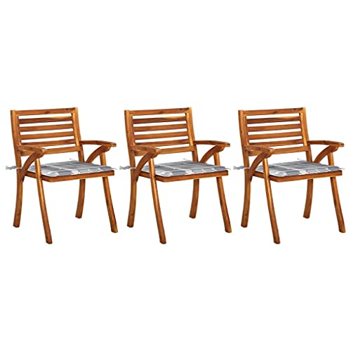 ZQQLVOO Garten-Essstühle mit Kissen 3 STK. Massivholz Akazie Outdoor-Stühle Gartenmöbelstühle for Balcony Garden ZQQLVOO Garten-Essstühle mit Kissen 3 STK. Massivholz Akazie Outdoor-Stühle Gartenmöbelstühle for Balcony Garden von ZQQLVOO