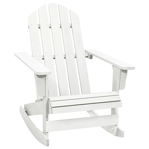 ZQQLVOO Garten-Schaukelstuhl Holz Weiß Gartenbestuhlung Gartenmöbel for Garden Patio von ZQQLVOO