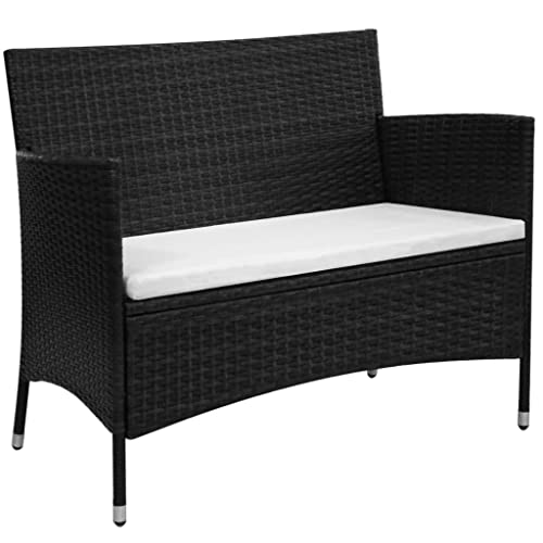 ZQQLVOO Gartenbank, Terrasse, Gartenmöbel, Bank, Gartenbank 100 cm Poly Rattan Schwarz Sitzgruppe Terrassenmöbel,Ideal für Terrassenpools im Freien ZQQLVOO Gartenbank, Terrasse, Gartenmöbel, Bank, Gartenbank 100 cm Poly Rattan Schwarz Sitzgruppe Terrassenmöbel,Ideal für Terrassenpools im Freien von ZQQLVOO